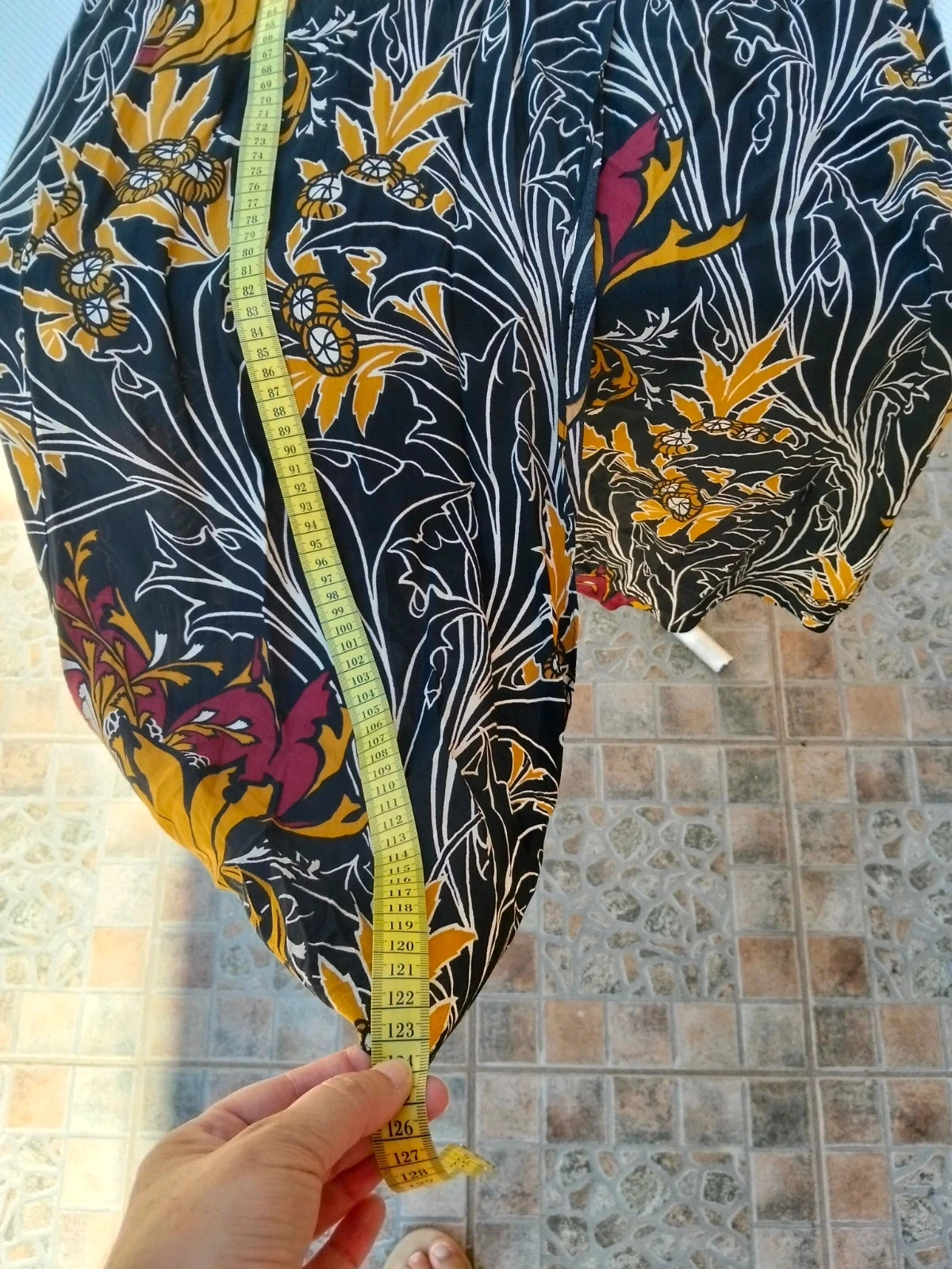 Vestido cruzado estampado floral – manga longa – costas abertas – Tamanho M 🏳 – photo 10